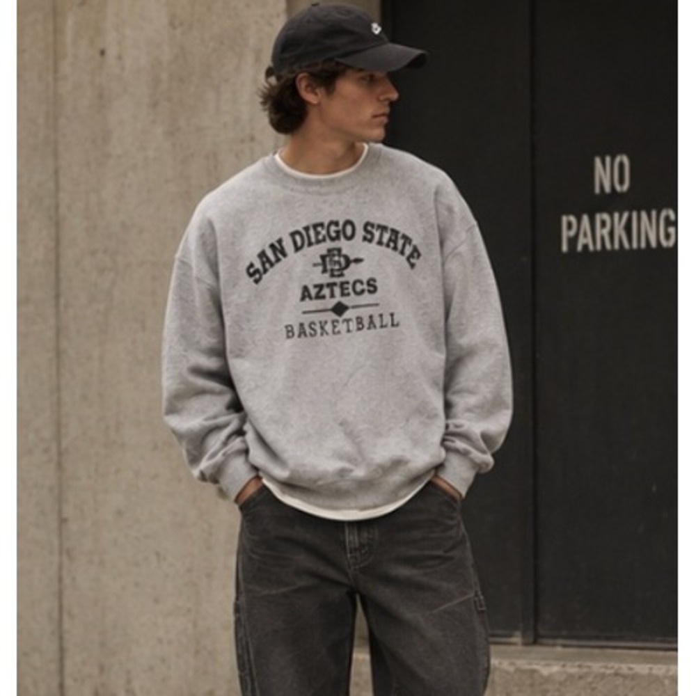 Vintage 90s Sweatshirt SDSU Aztecs Basketball XL Gray Pullover Cotton Retro Y2K